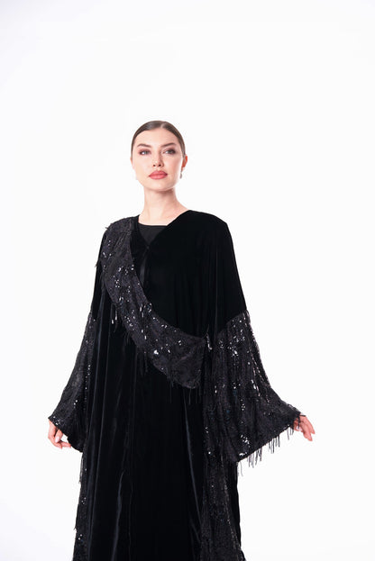 Black velvet and sequence